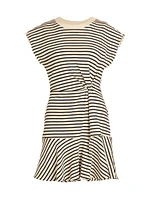 Maeve Stripe Stretch Cotton Minidress