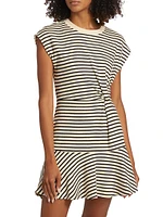 Maeve Stripe Stretch Cotton Minidress