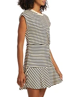 Maeve Stripe Stretch Cotton Minidress