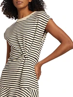 Maeve Stripe Stretch Cotton Minidress