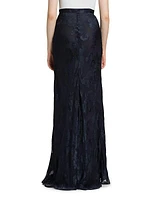 Sheer Filigree Silk-Blend Maxi Skirt