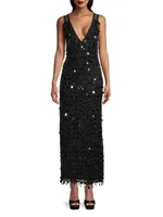 Paillette Beaded Midi-Dress