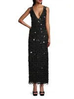 Paillette Beaded Midi-Dress