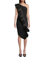 Mercer Asymmetric Ruched Dress