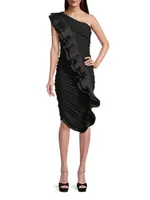 Mercer Asymmetric Ruched Dress