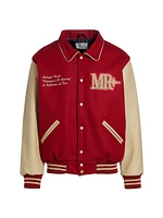 Persistance of Memory Wool & Leather Varsity Jacket