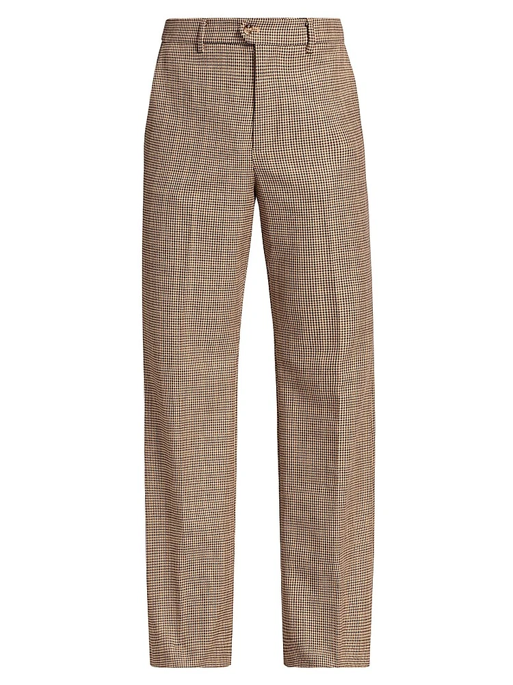 Persistance of Memory Check Wool-Blend Flared Trousers