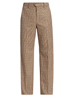 Persistance of Memory Check Wool-Blend Flared Trousers