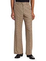 Persistance of Memory Check Wool-Blend Flared Trousers
