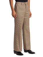 Persistance of Memory Check Wool-Blend Flared Trousers