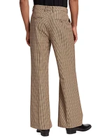 Persistance of Memory Check Wool-Blend Flared Trousers