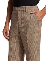 Persistance of Memory Check Wool-Blend Flared Trousers