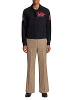 Persistance of Memory Check Wool-Blend Flared Trousers