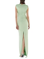 Sleeveless Crisscrossed Satin Gown