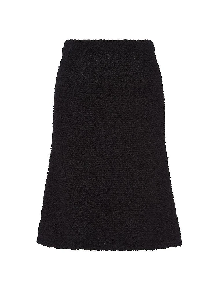 Bouclé Mohair Knit Skirt