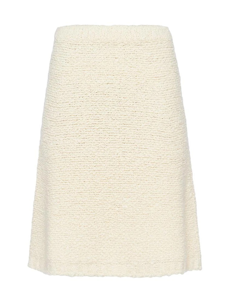 Bouclé Mohair Knit Skirt