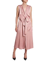 Satin Trench Midi-Dress