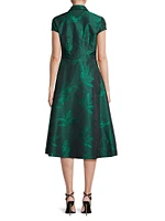 Floral Jacquard Midi-Dress