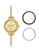 Miller Goldtone Interchangeable Bezel Bangle Watch