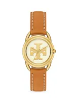 Miller Goldtone & Leather Analog Watch