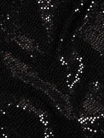 Katya Bell-Sleeve Sequin Wrap-Effect Top