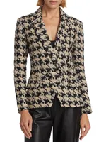 Kenzie Double-Breasted Houndstooth Blazer