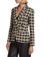 Kenzie Double-Breasted Houndstooth Blazer