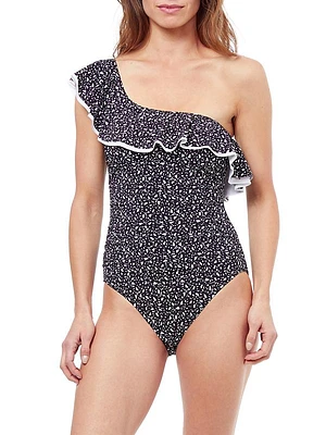 Bash Spotted Flounce One-Piece Swimsuit