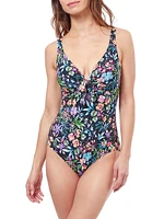 Flora V-Neck One-Piece Swimsuit