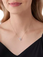 14K Rose Gold-Plated & Cubic Zirconia Heart Pendant Necklace