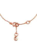 14K Rose-Gold-Plated & Cubic Zirconia Heart Line Bracelet