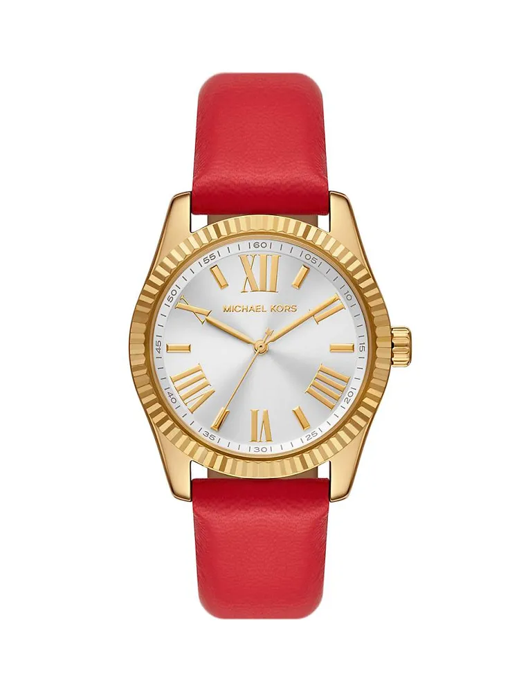 Lexington Goldtone & Leather Watch