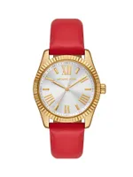 Lexington Goldtone & Leather Watch