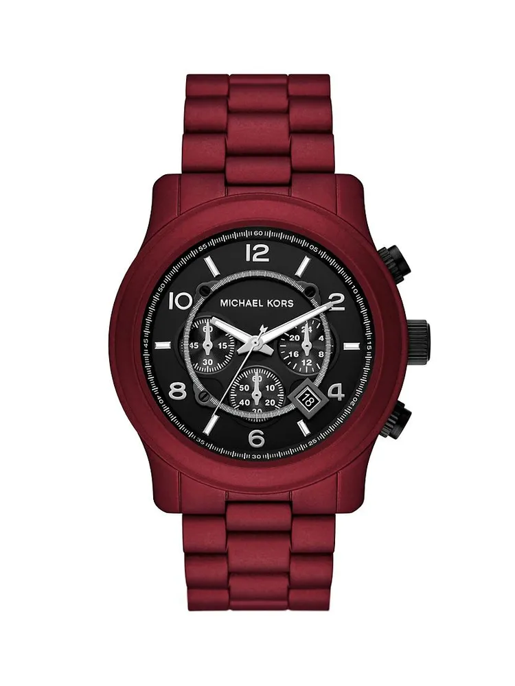Runway Matte Red-Coated Stainless Steel Chronograph Bracelet Watch