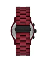 Runway Matte Red-Coated Stainless Steel Chronograph Bracelet Watch