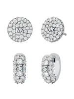 3-Piece Sterling Silver & Cubic Zirconia Locket Giftset