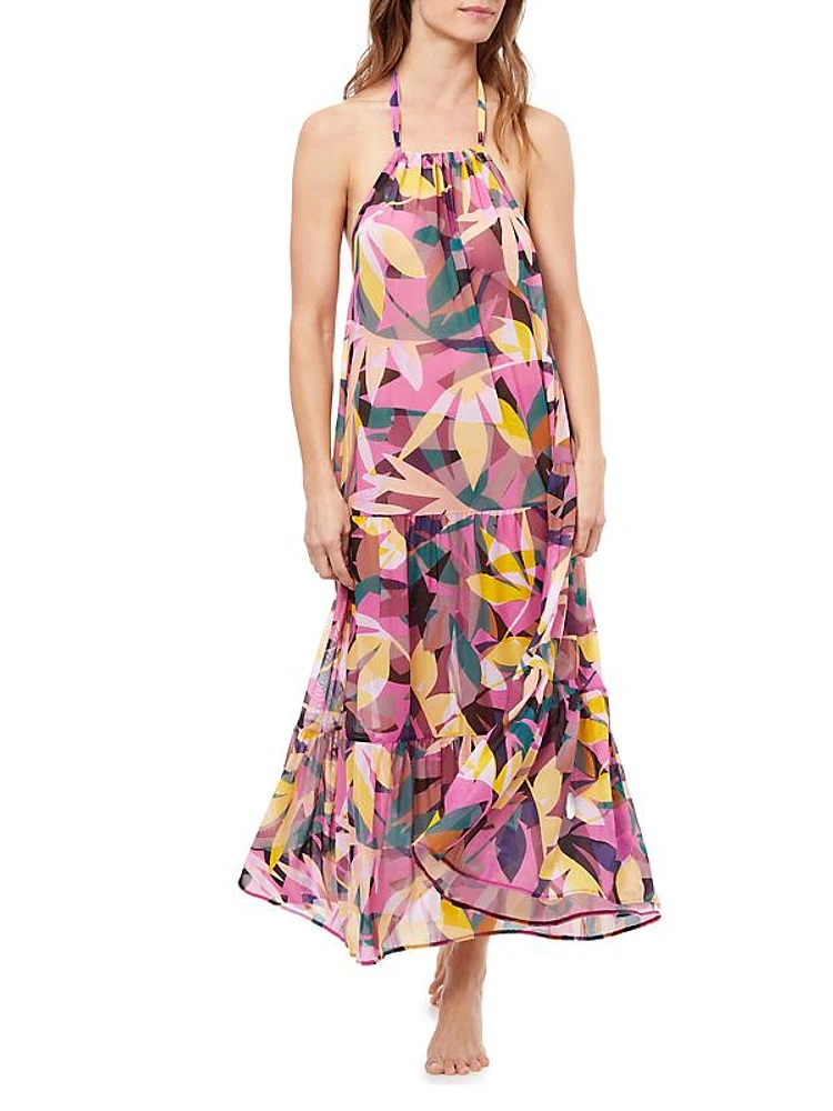 Gioia Geometric Chiffon Maxi Dress