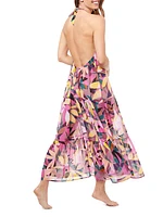 Gioia Geometric Chiffon Maxi Dress