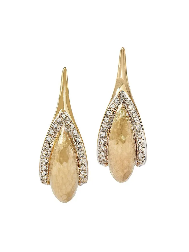 Organza 18K Yellow Gold & 0.27 TCW Diamond Hoop Earrings