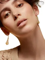 Hidden Reef Lattice 18K Yellow Gold, South Sea Pearl & 1.07 TCW Diamond Drop Earrings