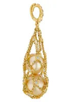 Hidden Reef Lattice 18K Yellow Gold, South Sea Pearl & 0.41 TCW Diamond Pendant