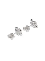 Marguerite 18K White Gold & 0.79 TCW Diamond Large Flower Stud Earrings