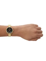 Holland Goldtone & Cubic Zirconia Bracelet Watch