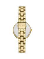 Holland Goldtone & Cubic Zirconia Bracelet Watch