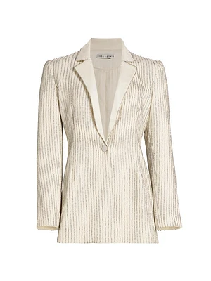 Yona Crystal Pinstripe Blazer