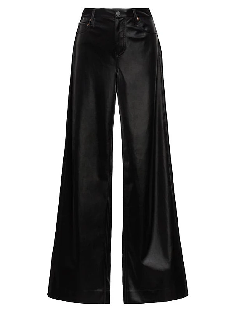 Trish Faux Leather Wide-Leg Pants