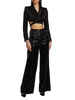 Trish Faux Leather Wide-Leg Pants