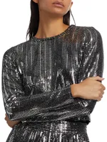 Delaina Sequined Long-Sleeve Top