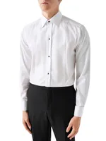 Contemporary-Fit Striped Glitter Bib Formal Shirt