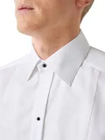 Contemporary-Fit Striped Glitter Bib Formal Shirt